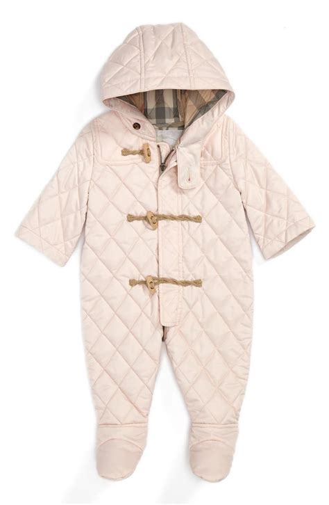 baby girl gold burberry snowsuit|personalised baby snowsuit.